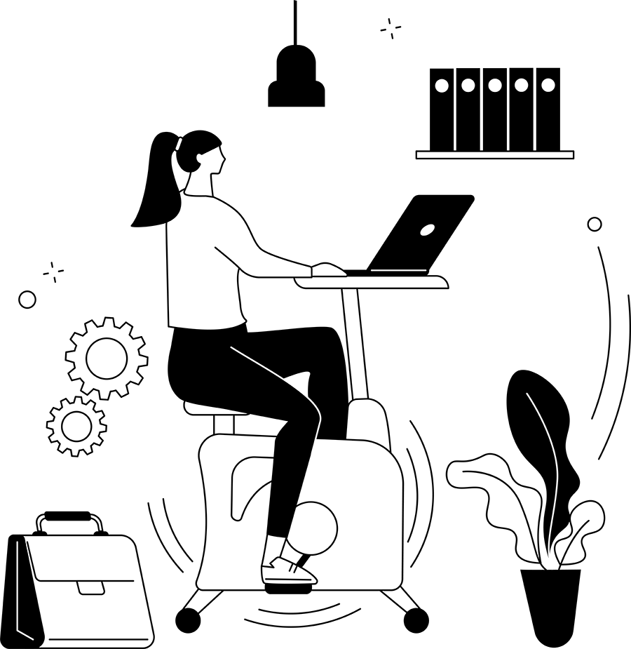 Lady on Exercise Bike